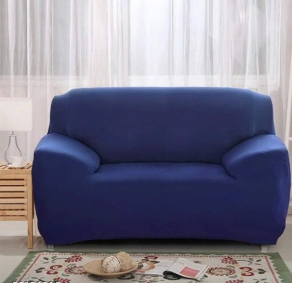 Universal Sofa Cover Big Elasticity Cover for Couch Flexible Stretch Sofa Slipcover (Dark Blue, Double Seater 145-185 cm) - Blue, Polyster, Pack of1, 2 Seater